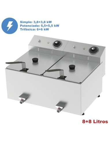 Freidora electrica industrial 8+8 litros IBER-FRY8+8G