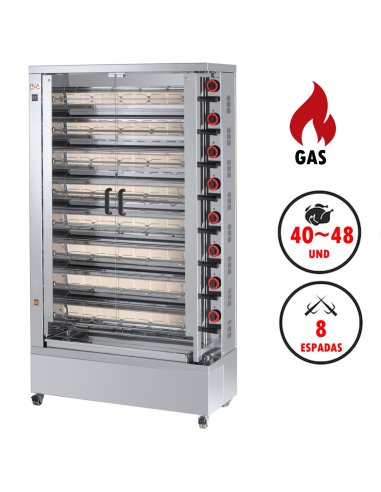 Asador de pollos FEECO840 (8 espadas - 40 pollos)