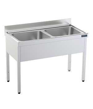 Fregadero acero inox. con bastidor Dos Cubetas Fondo 700
