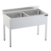 Fregadero  acero inox. con bastidor Dos Cubetas Fondo 700