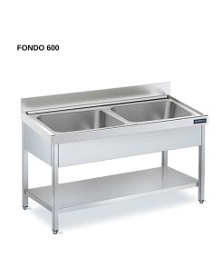 Fregadero con bastidor y estante FONDO 60 