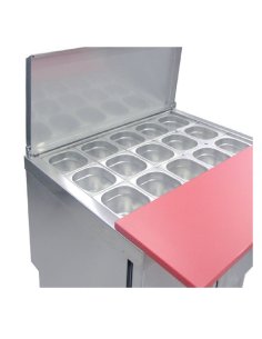 Mesas frias para ensaladas tapa INOX COMFS-100 2