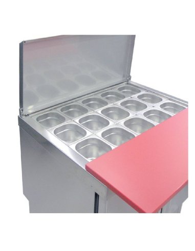 Mesas frias para ensaladas tapa INOX COMFS-100