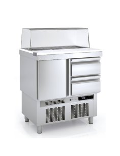 Mesas frias para ensaladas cupula cristal  COMFS-100-C