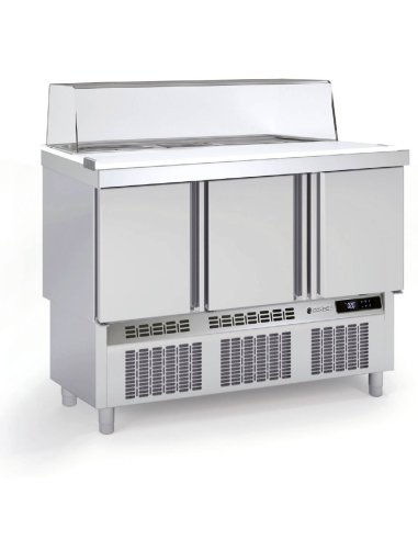 Mesas frias para ensaladas cupula cristal  COMFS-140-C