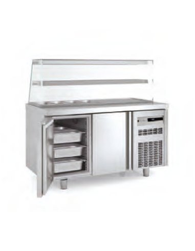 Mesa de ingredientes Kebab 2 pisos COMFK70-135