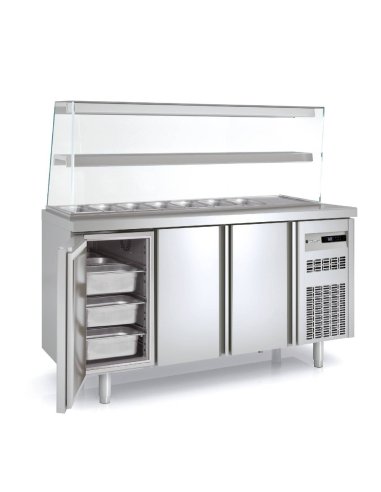 Mesa de ingredientes Kebab 2 pisos COMFK70-180