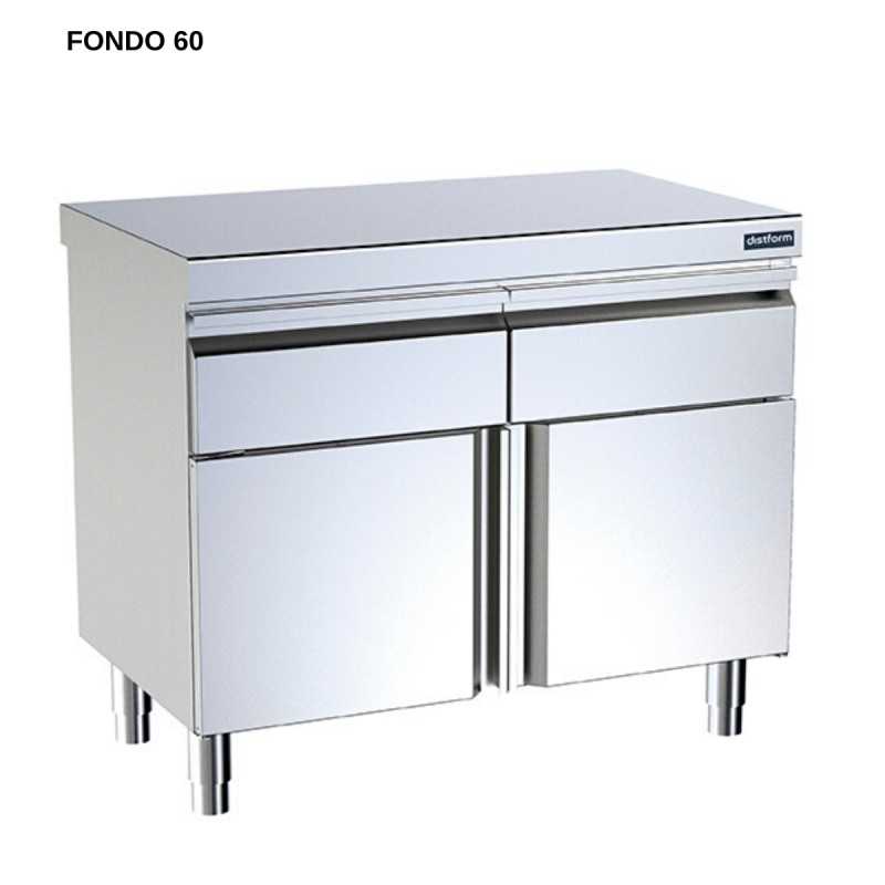 Cajón neutro simple de acero inox, incluido marco y tirador