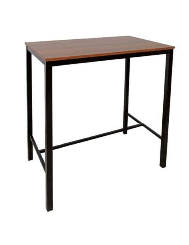 Mesa de bar alta 100x60 Negro HO167389 Nogal