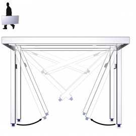 Mesa plegable de acero inoxidable con estante 