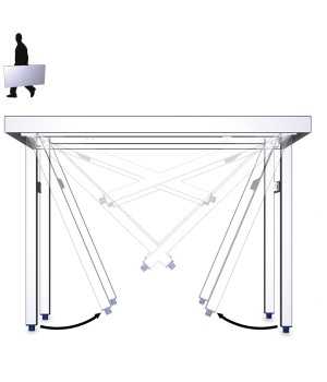 Mesa plegable de acero inoxidable con estante 