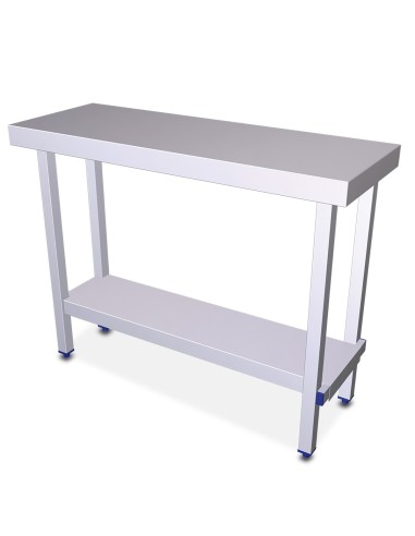 Mesa plegable de acero inoxidable desplegada