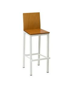Taburete alto con respaldo madera FYBOSTON