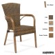 Sillon rattan y aluminio IM8036 estructura nogal