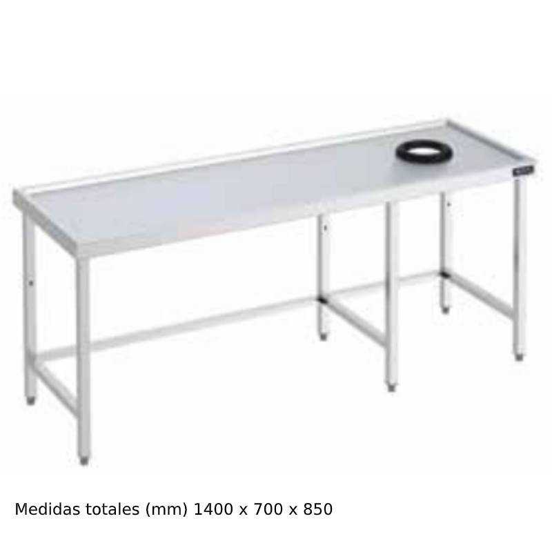 Mesa inox con aro desbarazado DIF0501470