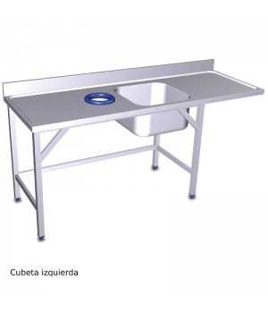 Mesa fregadero con Aro desbarazado y estante FR074435