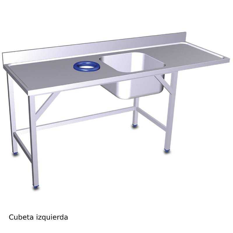 Mesa fregadero con Aro desbarazado y estante FR074435