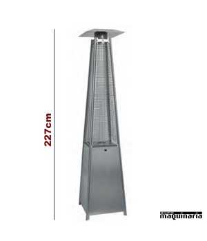 Estufa piramide a gas acabado Inox