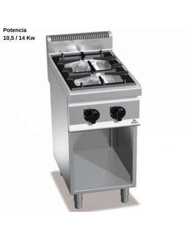 Cocina gas industrial 2 Fuegos RMG7F2