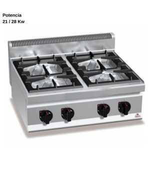 Cocina sobremesa industrial 4 Fuegos RMG7F4