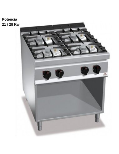 Cocina gas industrial 4 Fuegos RMG7F