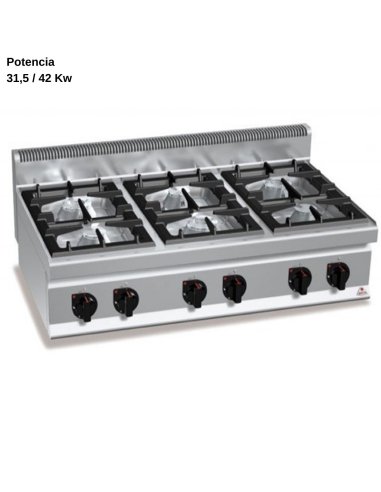 Cocina sobremesa industrial 6 Fuegos RMG7F6
