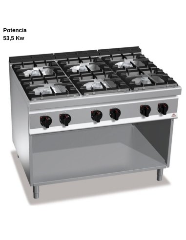 Fogon gas industrial 6 fuegos RMG9F6M