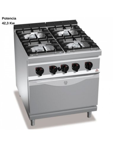Cocina industrial con horno Gas RMG9F4+FG