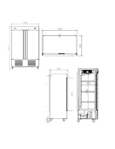 Armario congelador industrial GN1/2 INAN-49BT 2