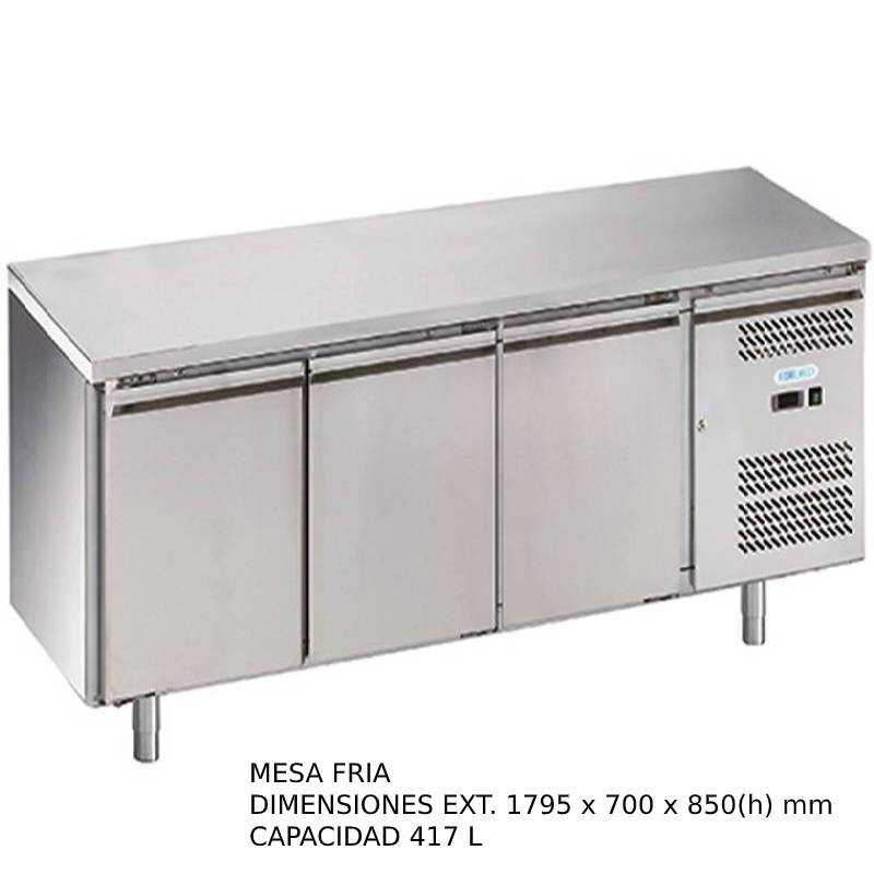 Mesa fria 3 puertas DUG-GN3100TN-FC