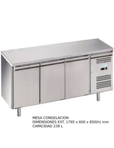 Mesa congelacion 3 puertas Fondo 60 DUG-SNACK3200TN-FC