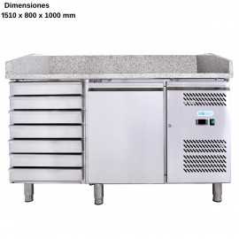 Mesa ingredientes para pizza Cajones DUG-PZ1610TN-FC
