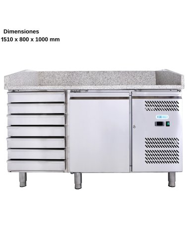 Mesa ingredientes para pizza Cajones DUG-PZ1610TN-FC