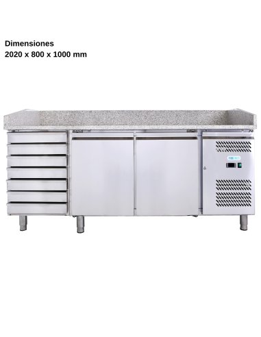 Mesa ingredientes Cajones + 2 Puertas DUG-PZ2610TN-FC