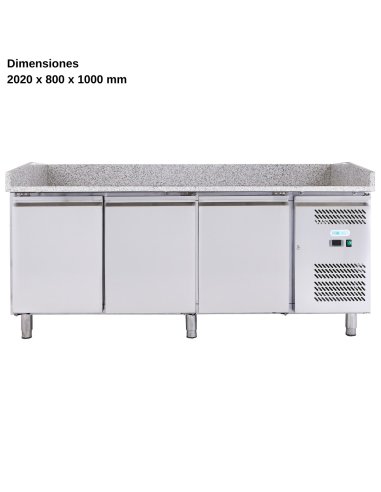 Mesa ingredientes para pizza 3 Puertas DUG-PZ3600TN-FC