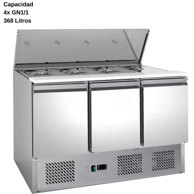 Mesa ensaladas 3 Puertas DUG-S903-FC