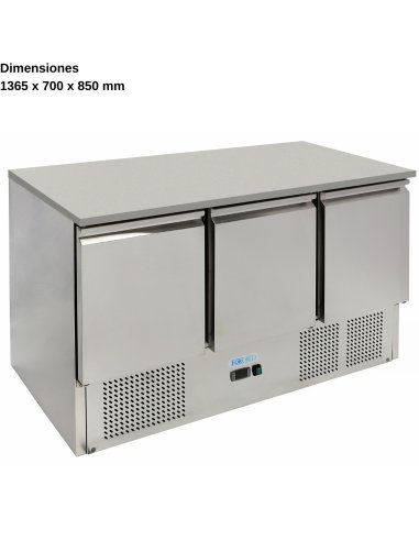 Mesas frias para ensaladas 3 Puertas DUG-S903TOP-FC