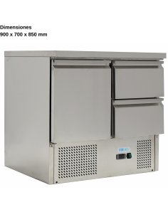 Mesa ensaladas 1 Puerta y 2 medias DUG-S9012D-FC