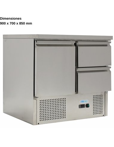 Mesa ensaladas 1 Puerta y 2 medias DUG-S9012D-FC
