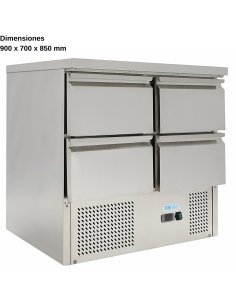 Mesa ensaladas 4 Medias puertas DUG-S9014D-FC