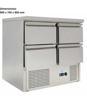 Mesa ensaladas 4 Medias puertas DUG-S9014D-FC
