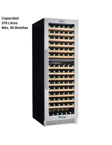 Cava de vinos de cristal Doble 95 Botellas DUG-VI180D