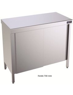 Mesa inox central con puertas Correderas 700 DIFCP70100  2