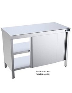 Mesa inox Fondo 900 Pasante DIFCPP9100  2
