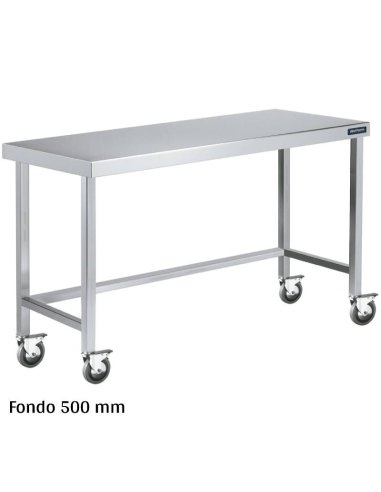 Mesa inox con ruedas Fondo 500