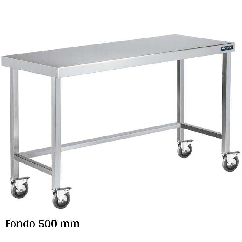 Mesa inox con ruedas Fondo 500