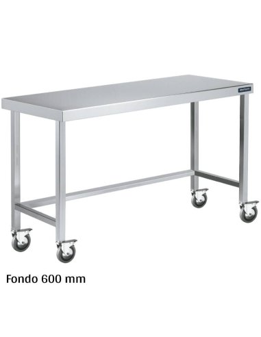 Mesa inox con ruedas Fondo 600