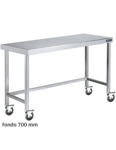 Mesa inox con ruedas Fondo 700
