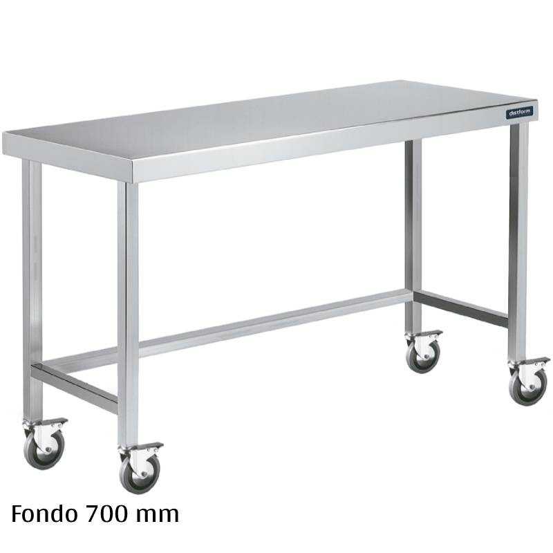 Mesa acero inoxidable - Mesa inox con ruedas Fondo 700