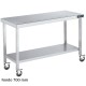 Mesa inox con ruedas y Balda Fondo 700